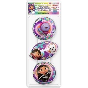 image:imageHedstrom Gabbys Dollhouse 3 Pack Foam Sport Ball Assortment  Football Basketball amp Baseball